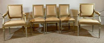  Ateliers Philippe Coudray Set of Louis XVI Style Philippe Coudray Ateliers Dining or Conference Chairs
