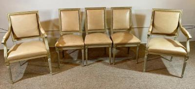 Ateliers Philippe Coudray Set of Louis XVI Style Philippe Coudray Ateliers Dining or Conference Chairs