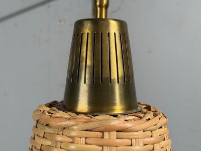  Atelje Lyktan Atelj Lyktan Articulating Wall Light Brass Cane Teak Sweden 1970s