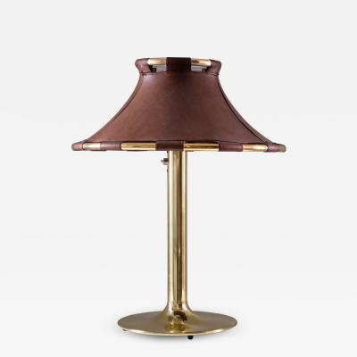  Atelje Lyktan Table Lamp in Brass and Leather Model Anna by Anna Ehrner for Atelj Lyktan