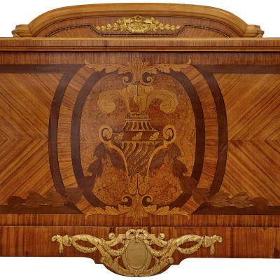 Au Gros Ch ne Antique Parisian Marquetry and Gilt Bronze Bed by Au Gros Ch ne
