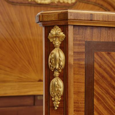  Au Gros Ch ne Antique Parisian Marquetry and Gilt Bronze Bed by Au Gros Ch ne