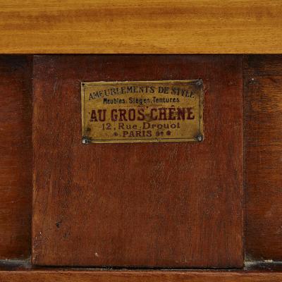  Au Gros Ch ne Antique Parisian Marquetry and Gilt Bronze Bed by Au Gros Ch ne