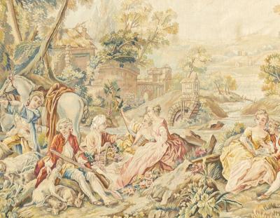  Aubusson Antique Aubusson Beauvais Pictorial French Tapestry 49 x 63