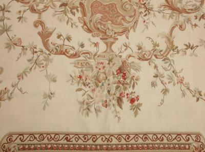  Aubusson Flowers and Garlands French Aubusson Rug 19th Century 1920s France