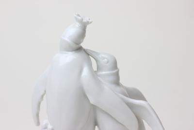  Augarten Porcelain Factory Augarten Porcelain Factory Figure of 2 Penguins 1930 Austria