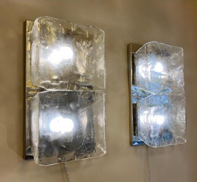  Aureliano Toso Striking Pair of Wall Lights by Aureliano Toso Murano 1970