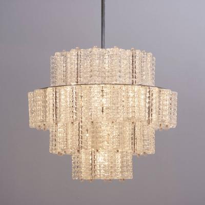  Austrolux Leuchten One of Six Huge and Rare Glass Chandeliers by Austrolux