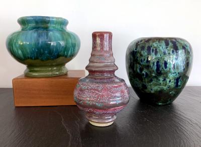 Awaji Pottery A Japanese Flambe Awaji Pottery Vase