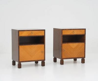 Axel Larson Scandinavian Art Deco Bedside Tables by Axel Larson for Bodafors