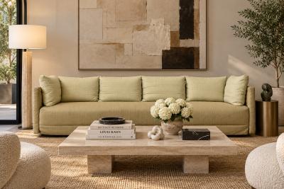  B B Italia 1985 B B Italia Ottomama Four Seat Sofa in Silk Upholstery Italian Modern