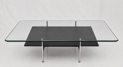  B B Italia Antonio Citterio for B B Italia Leather Aluminum Glass Coffee Table