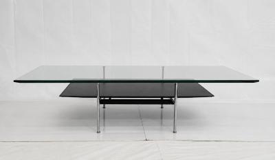  B B Italia Antonio Citterio for B B Italia Leather Aluminum Glass Coffee Table