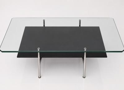  B B Italia Antonio Citterio for B B Italia Leather Aluminum Glass Coffee Table