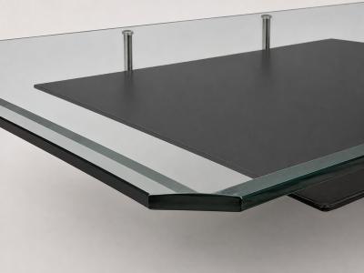  B B Italia Antonio Citterio for B B Italia Leather Aluminum Glass Coffee Table