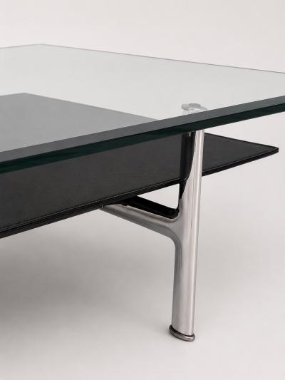  B B Italia Antonio Citterio for B B Italia Leather Aluminum Glass Coffee Table