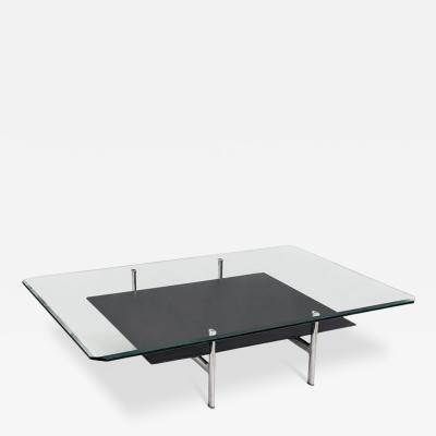  B B Italia Antonio Citterio for B B Italia Leather Aluminum Glass Coffee Table
