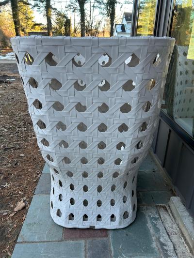  B B Italia Fabulous Pair B B Italia Canasta High Wing Back Woven Outdoor Chair