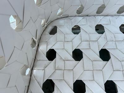  B B Italia Fabulous Pair B B Italia Canasta High Wing Back Woven Outdoor Chair