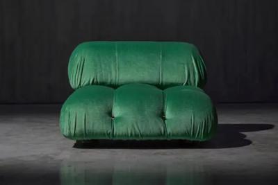  B B Italia Green Velvet Camaleonda Lounge Chairs by Mario Bellini for B B Italia 1970s