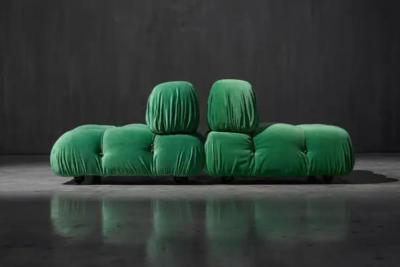  B B Italia Green Velvet Camaleonda Lounge Chairs by Mario Bellini for B B Italia 1970s