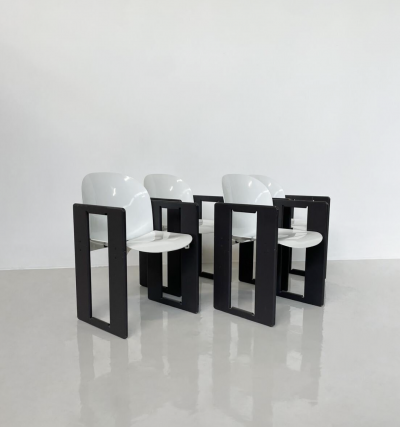  B B Italia Mid Century Modern Set of Diagolo 4 Chairs by Afra Tobia Scarpa for B B Italia