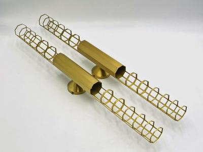 B B Italia Pair Baxter Palomar Brass Sconces by Pietro Russo Italian Modern Lights