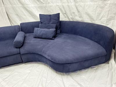  B B Italia Three Piece Piaf Sectional Sofa Made in Italy by Baxter Dark Blue Leather