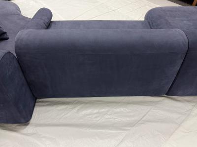  B B Italia Three Piece Piaf Sectional Sofa Made in Italy by Baxter Dark Blue Leather