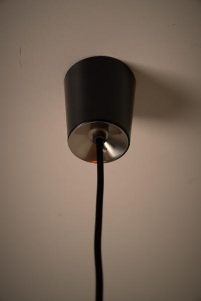  B L Leuchten Modern Orange Metal and Opal Glass Pendant