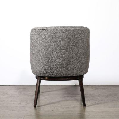  B L Marble Chair Co Mid Century Biscuit Tufted Club Chairs in Holly Hunt Fabric Ebonized Supports