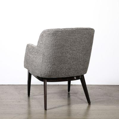  B L Marble Chair Co Mid Century Biscuit Tufted Club Chairs in Holly Hunt Fabric Ebonized Supports