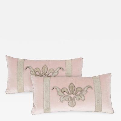  B VIZ Designs Pair of Blush Pink Velvet Pillows by B Viz Design