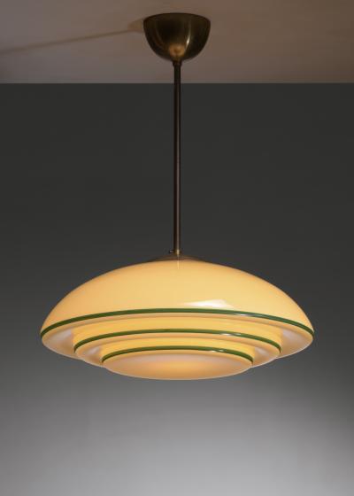  B hlmarks AB Bohlmarks B hlmarks ivory and green glass pendant