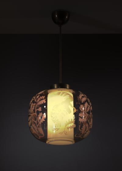  B hlmarks AB Bohlmarks Bohlmarks etched glass pendant lamp