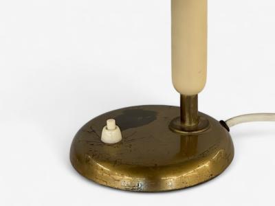  B hlmarks AB Bohlmarks Harald Notini Swedish Modern Patinated Brass Wood Rare Table Lamp 1930s