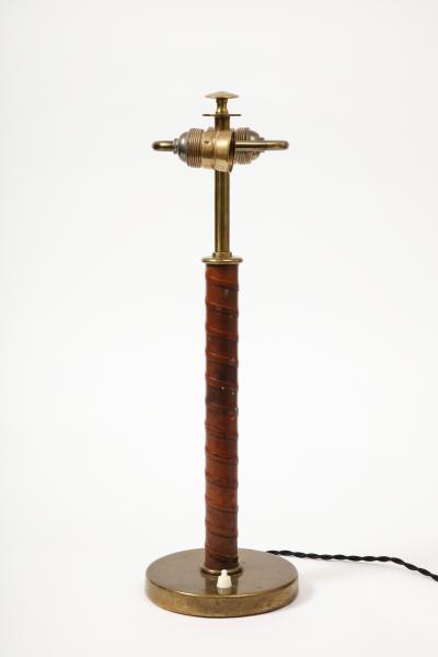  B hlmarks AB Bohlmarks Leather Brass and Lacquer Swedish Grace Table Lamp Bohlmarks Sweden