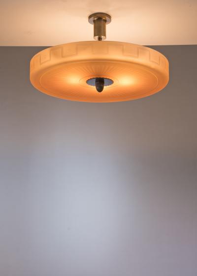  B hlmarks AB Bohlmarks One of a pair of B hlmarks Art Deco glass chandeliers