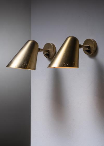  B hlmarks AB Bohlmarks Pair of B hlmarks brass wall lamps