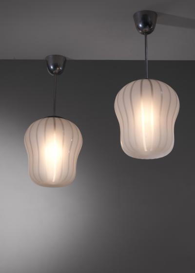  B hlmarks AB Bohlmarks Pair of B hlmarks striped glass pendants