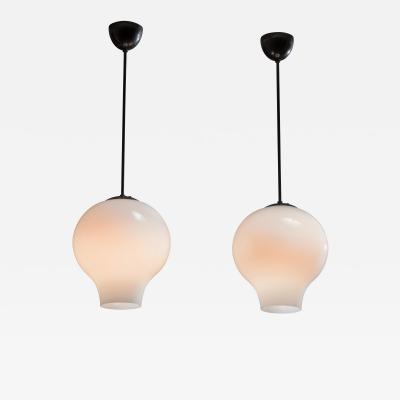  B hlmarks AB Bohlmarks Pair of opaline glass pendant lamps