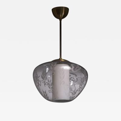  B hlmarks AB Bohlmarks Scandinavian Modern etched glass pendant