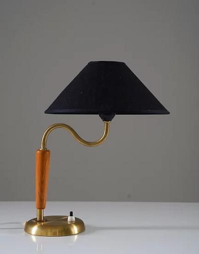  B hlmarks AB Bohlmarks Swedish Midcentury Table Lamp in Brass by B hlmarks