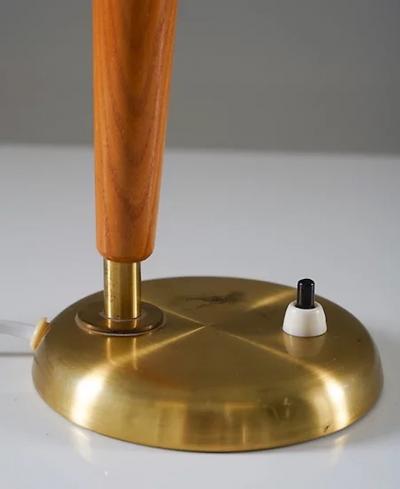  B hlmarks AB Bohlmarks Swedish Midcentury Table Lamp in Brass by B hlmarks
