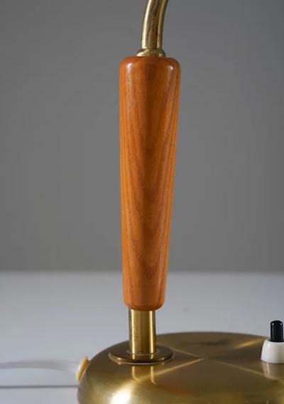  B hlmarks AB Bohlmarks Swedish Midcentury Table Lamp in Brass by B hlmarks