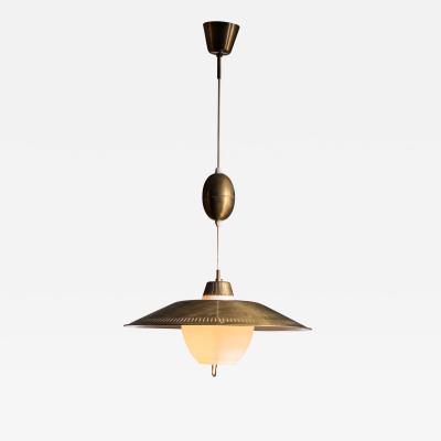  B hlmarks Bohlmarks height adjustable brass and glass pendant lamp