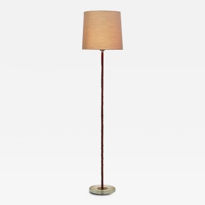  B hlmarks Model 15704 Brass and Leather Floor Lamp for B hlmarks Sweden 1940s