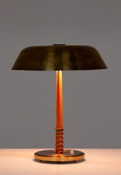  B hlmarks Swedish Midcentury Table Lamp in Brass by Harald Notini for B hlmarks