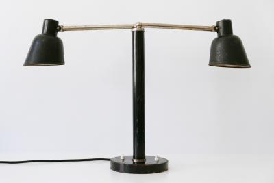  B nte Remmler Rare Two Armed Bauhaus Table Lamp by Christian Dell for B nte Remmler 1930s