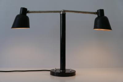  B nte Remmler Rare Two Armed Bauhaus Table Lamp by Christian Dell for B nte Remmler 1930s